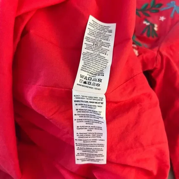 Boden NWT Pop Peony Festive Holiday Embroidered Long Sleeve Corduroy Dress 7-8Y - Picture 8 of 8